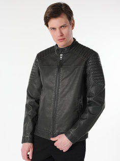 Кожаная куртка мужская Colins CL1062456_Q1.V1 черная M