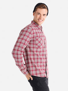 Рубашка мужская Colins CL1064677_Q1.V1 бордовая S