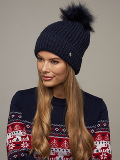 Шапка женская VAY 202-8328 188 т.синяя, one size