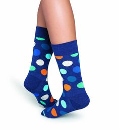 Носки унисекс Happy socks Big Dot Sock BD01 черные 36-40