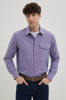 Рубашка мужская Finn Flare FBE21016 фиолетовая 2XL