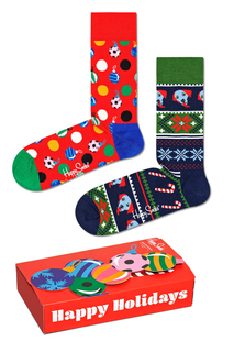 Подарочный набор носков унисекс Happy Socks 2-Pack Baubles Socks разноцветных 41-46