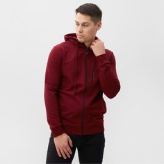 Толстовка мужская замочек бордовая М No Brand