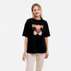 Футболка женская no brand 9157228 черная 46-52 RU