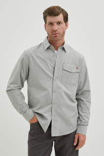 Рубашка мужская Finn Flare FBE21016 серая XL