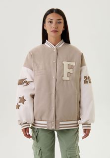 Бомбер женский Feelz Varsity Academy бежевый M-L