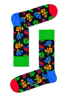 Носки унисекс Happy socks Tree Sock TEE01 черные 41-46