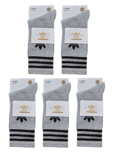 Комплект носков женских Adidas AD-F-A6032-G серых 37-41, 5 пар