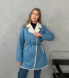 Куртка женская 326 голубая 56 RU No Brand