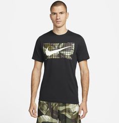 Футболка мужская Nike M Dri-FIT Camo Fitness T-Shirt черная S