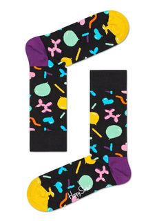 Носки унисекс Happy socks Beer And Sausage Sock BAS01 черные 41-46