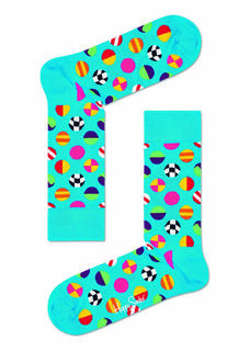 Носки унисекс Happy socks Clashing Dot Sock CLD01 бирюзовые 36-40