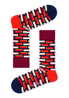 Носки унисекс Happy socks Brick Sock BRC01 красные 41-46