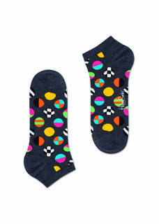 Носки унисекс Happy socks Clashing Dot Low Sock CLD05 серые 36-40