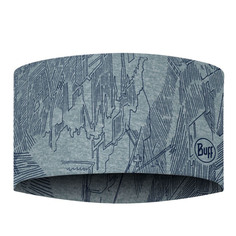 Повязка унисекс Buff Coolnet Uv Wide Headband серая/синяя, one size