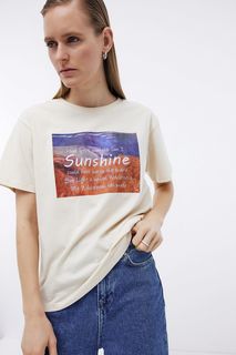 футболка женская Baon B2324062 бежевая L