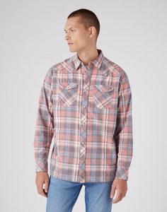 Рубашка мужская Wrangler Men Western Shirt розовая S