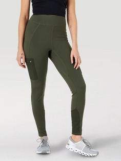 Леггинсы женские Wrangler Women Cargo Legging зеленые XS