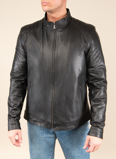 Кожаная куртка мужская Каляев 48436 черная 56 RU