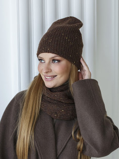 Комплект шапка и шарф женский Каляев 71119 шоколад