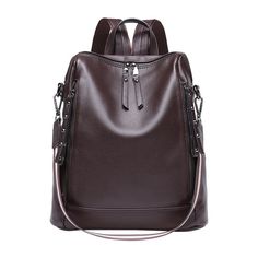 Сумка-рюкзак женская Fern М-003 коричневая, 34x30x13 см