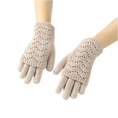 Комплект (перчатки и митенки) женский WASABI TREND WH-00189 бежевый, one size