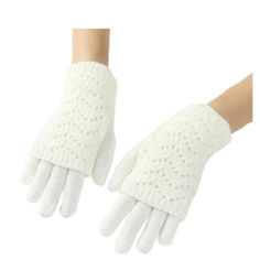 Комплект (перчатки и митенки) женский WASABI TREND WH-00189 белый кремовый, one size