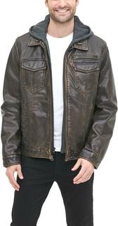 Кожаная куртка мужская Levis LM6RU027-DBR коричневая L Levis®