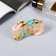 Заколка-краб женская 6914682-6p розово-голубая No Brand