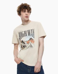 Футболка мужская Gloria Jeans BKT012097 бежевая XS (40-42)