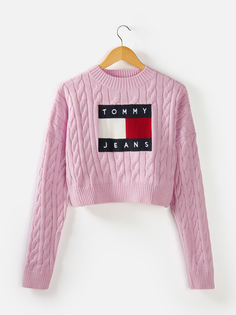 Пуловер женский Tommy Jeans DW0DW14261TOB розовый, размер L