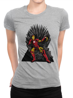 Футболка женская Dream Shirts Тони Старк на Железном Троне 1001048-1 серая 2XL