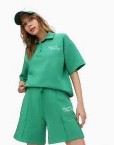 Трикотажные шорты женские Gloria Jeans GSH010028 зеленые XS