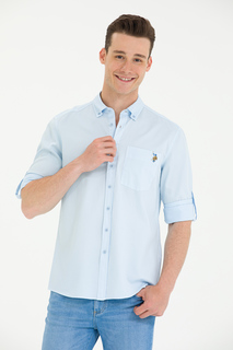 Рубашка мужская U.S. POLO Assn. G081SZ0040FERO голубая 2XL