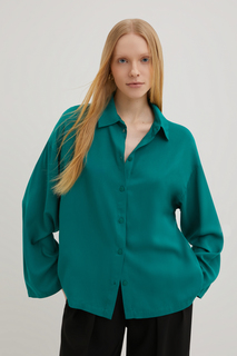 Рубашка женская Finn Flare FBE11041 зеленая XL