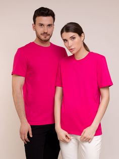 Футболка унисекс Uzcotton Premium розовая XXL