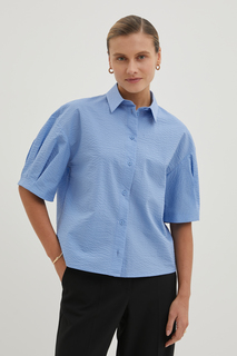 Рубашка женская Finn Flare FBE110100 голубая S