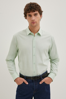 Рубашка мужская Finn Flare FBE21045 зеленая 2XL