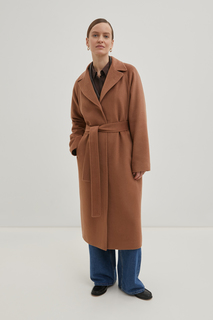 Пальто женское Finn Flare FBD11034 коричневое XL