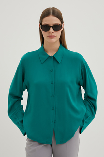 Рубашка женская Finn Flare FBE11039 зеленая L