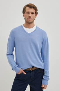 Пуловер мужской Finn Flare BAS-20125 голубой 2XL