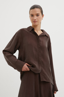 Блуза женская Finn Flare FBE110197 коричневая XS