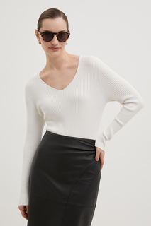 Пуловер женский Finn Flare FBE11132 белый XL