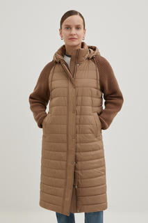 Пальто женское Finn Flare FBE110207 коричневое XL