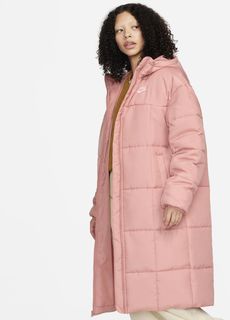 Пальто женское Nike W Sportswear Classic Puffer Therma-FIT Loose Hooded Parka розовое XL