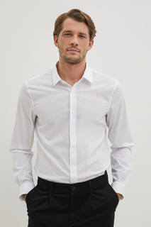 Рубашка мужская Finn Flare BAS-20088 белая XL