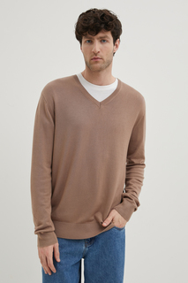 Пуловер мужской Finn Flare BAS-20125 коричневый 2XL