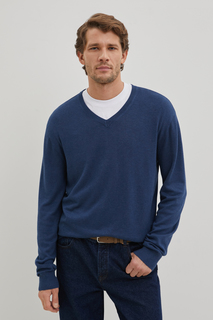 Пуловер мужской Finn Flare BAS-20125 синий 2XL