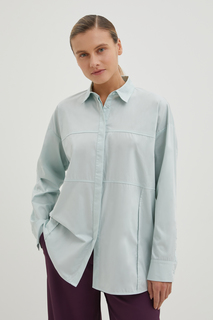 Рубашка женская Finn Flare FBD110133 зеленая L