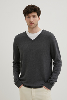Пуловер мужской Finn Flare BAS-20125 серый XL